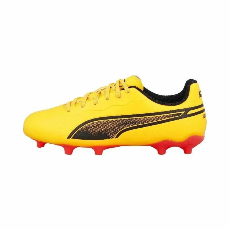 Chaussures de foot pour Enfants Puma King Matc FG/AG Jaune Orange