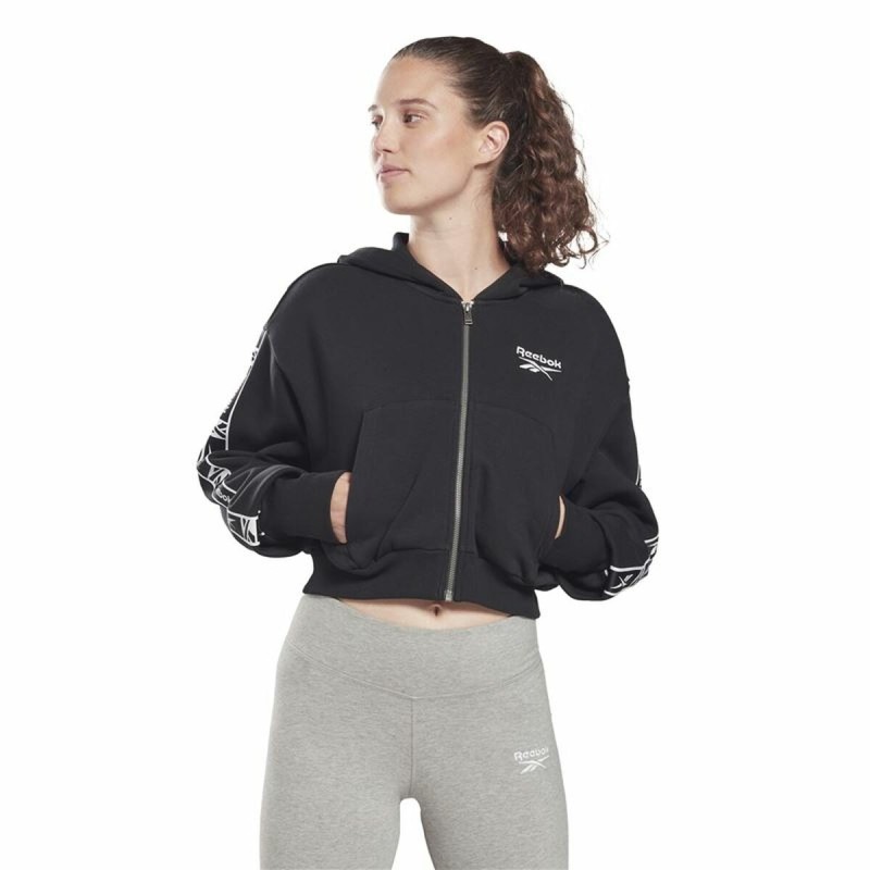 Veste de Sport pour Femme Reebok Tape Pack Full Zip Noir