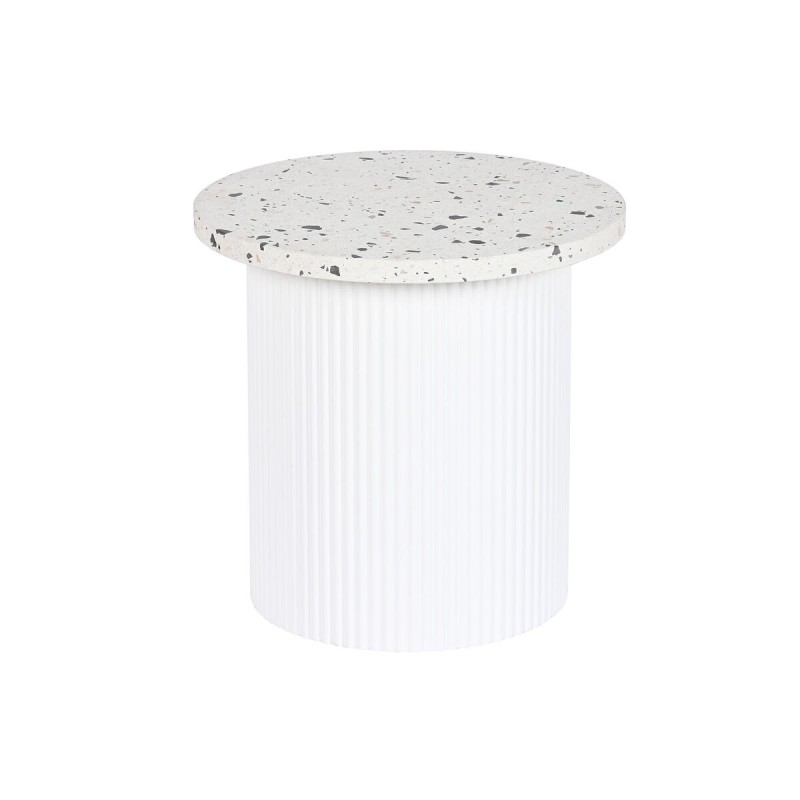 Table d'appoint Home ESPRIT Blanc Bois MDF Terrazzo 40 x 40 x 37