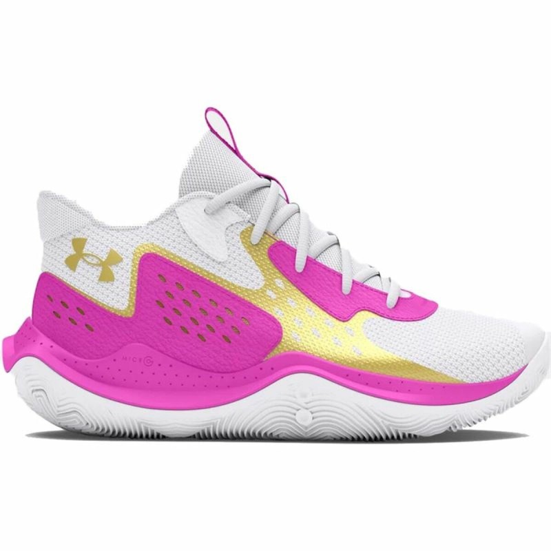 Chaussures de Basket-Ball pour Adultes Under Armour Gs Jet '23 Blanc