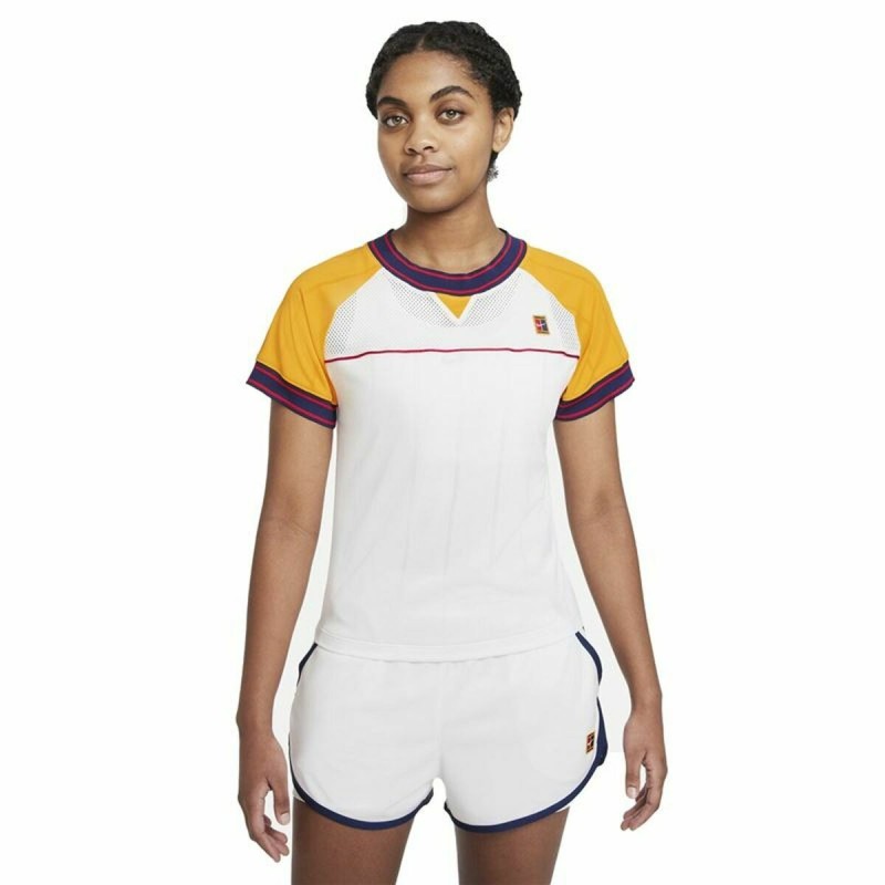 T-shirt à manches courtes femme Nike Court Dri-Fit Slam Blanc