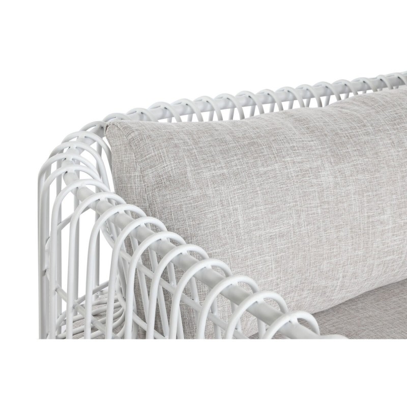 Canapé Home ESPRIT Blanc Beige Métal 180 x 66 x 66 cm