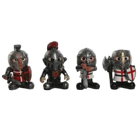 Figurine Décorative Home ESPRIT Rouge Gris 7 x 4 x 9 cm (4 Unités)