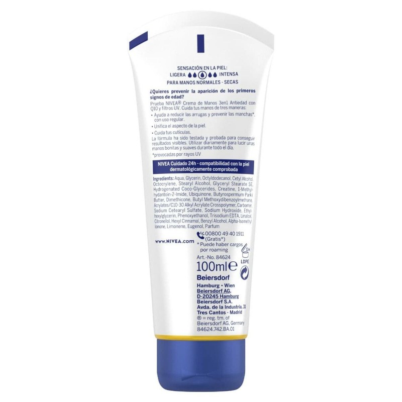 Crème anti-âge mains Nivea Q10 3-en-1 100 ml