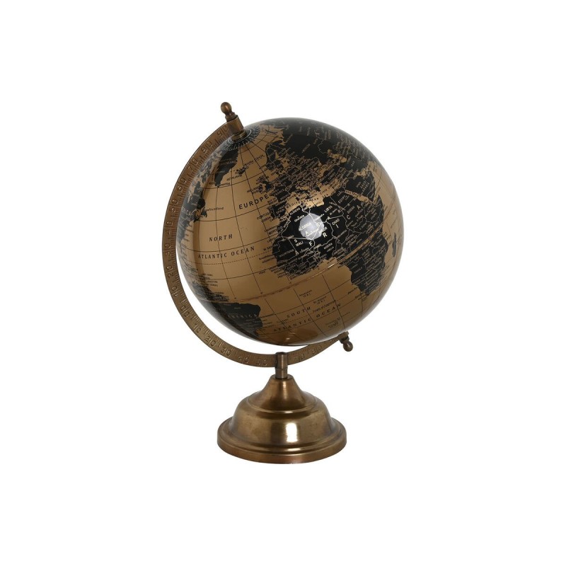 Globe terrestre Home ESPRIT Noir Doré 20 x 20 x 32 cm