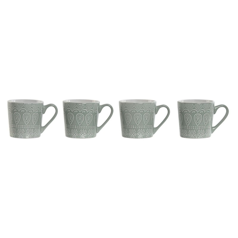 Ensemble de 4 mugs Home ESPRIT Vert Grès 360 ml 9