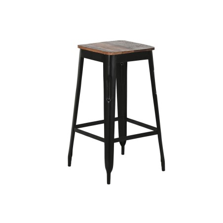 Tabouret Home ESPRIT Marron Noir Bois Métal 34 x 33 x 77 cm