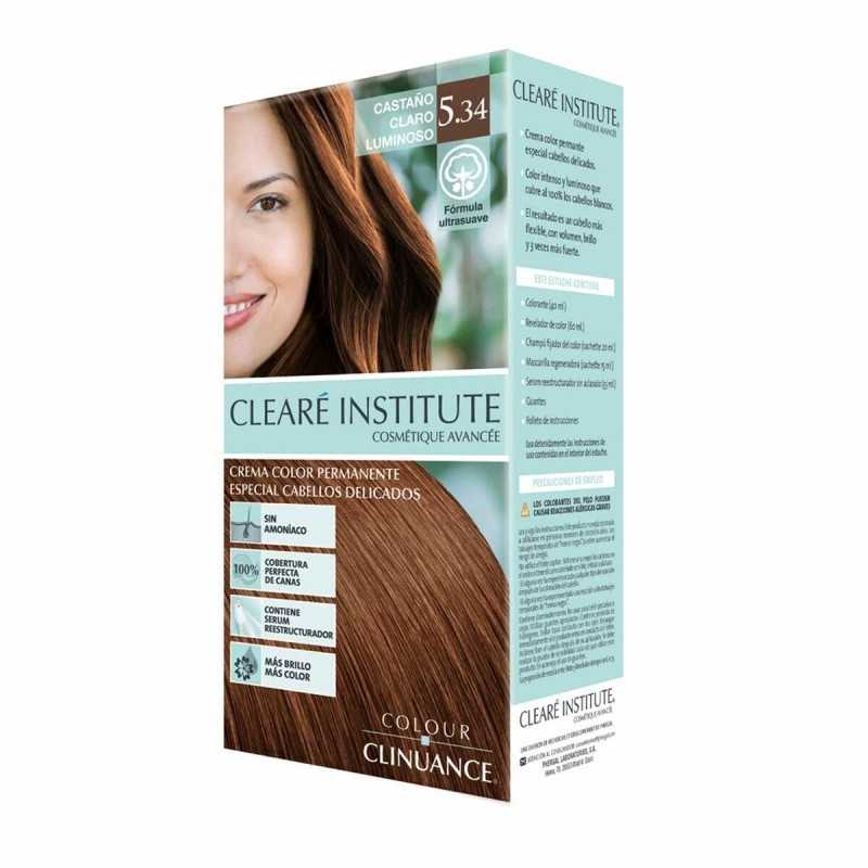 Coloration Permanente en Crème Clearé Institute Colour Clinuance Nº 5.34-castaño claro luminoso