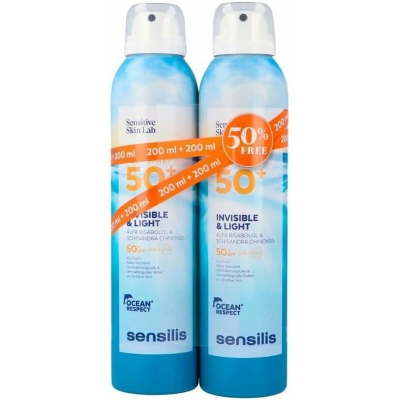 Spray Protecteur Solaire Sensilis Invisible and Light SPF 50+ 200 ml x 2