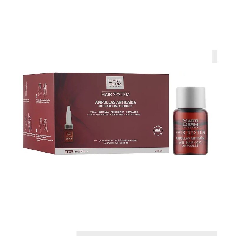 Ampoules antichute de cheveux Martiderm HAIR SYSTEM 3 ml