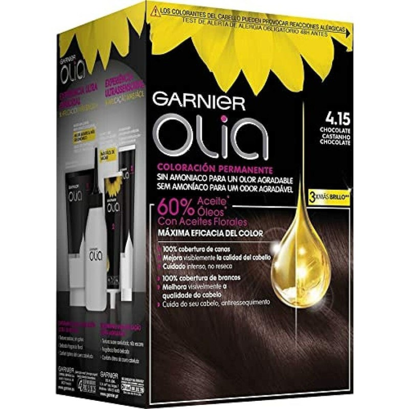 Teinture sans ammoniaque Olia Garnier 3600541234574 Chocolat