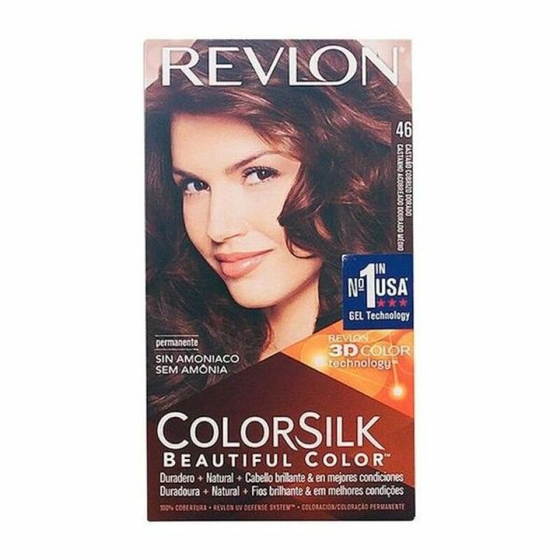 Teinture sans ammoniaque Colorsilk Revlon 26889 Châtain Cuivré Doré (1 Unités)