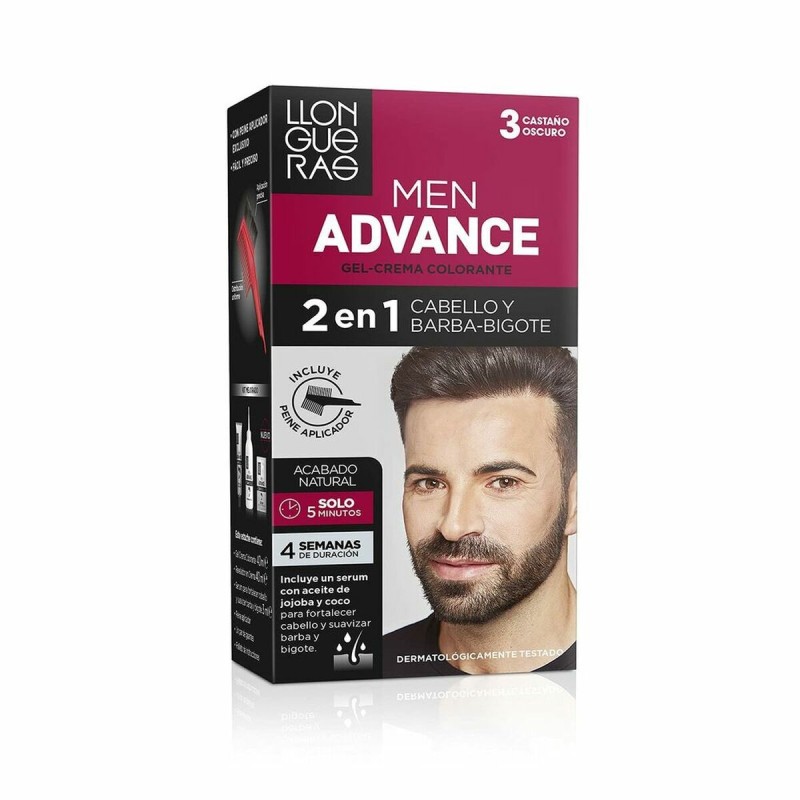 Crème Colorante Llongueras Men Advance Semi-permanent 30- Chatain foncé (4 pcs)