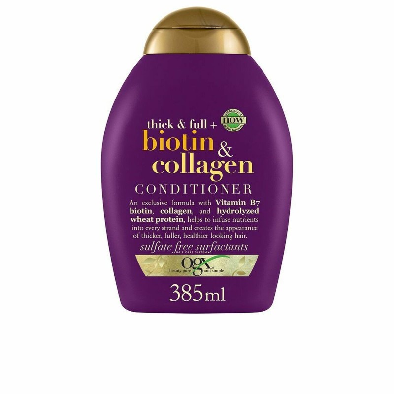 Après-shampooing OGX Biotin Collagen Collagène Biotine Donne du Volume 385 ml