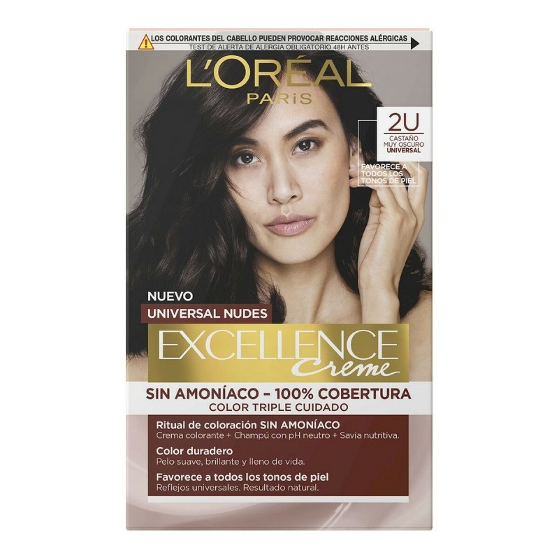 Teinture sans ammoniaque L'Oreal Make Up Excellence 2u-darkest brunette