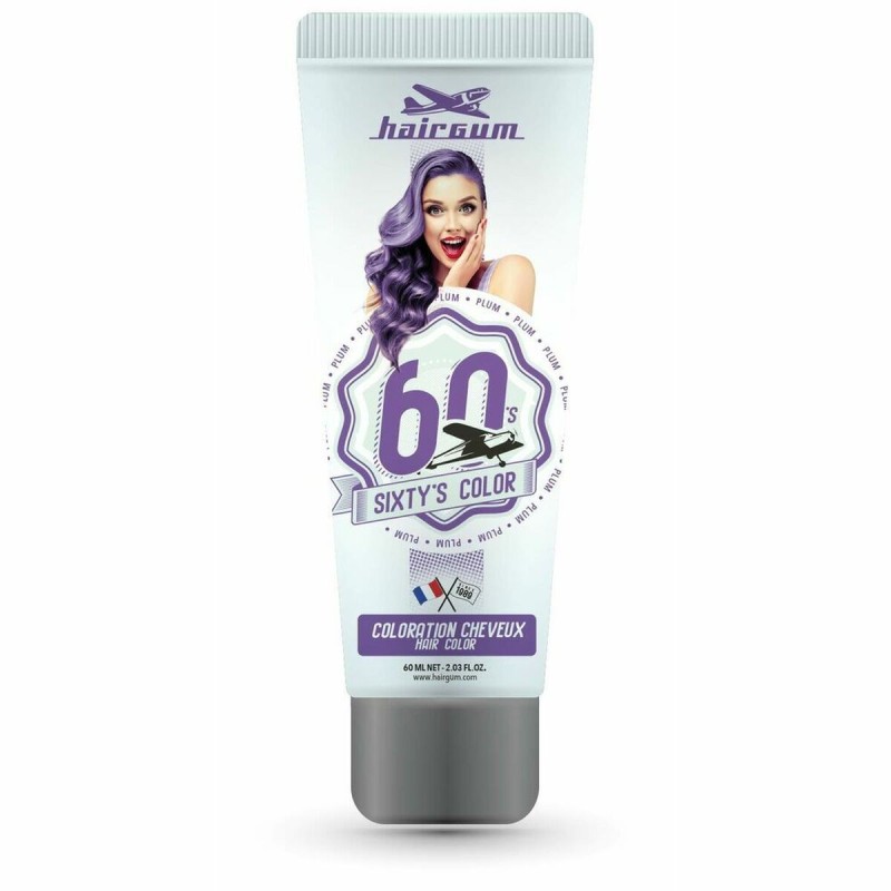 Coloration Semi-permanente Hairgum Sixty's Color Prune (60 ml)