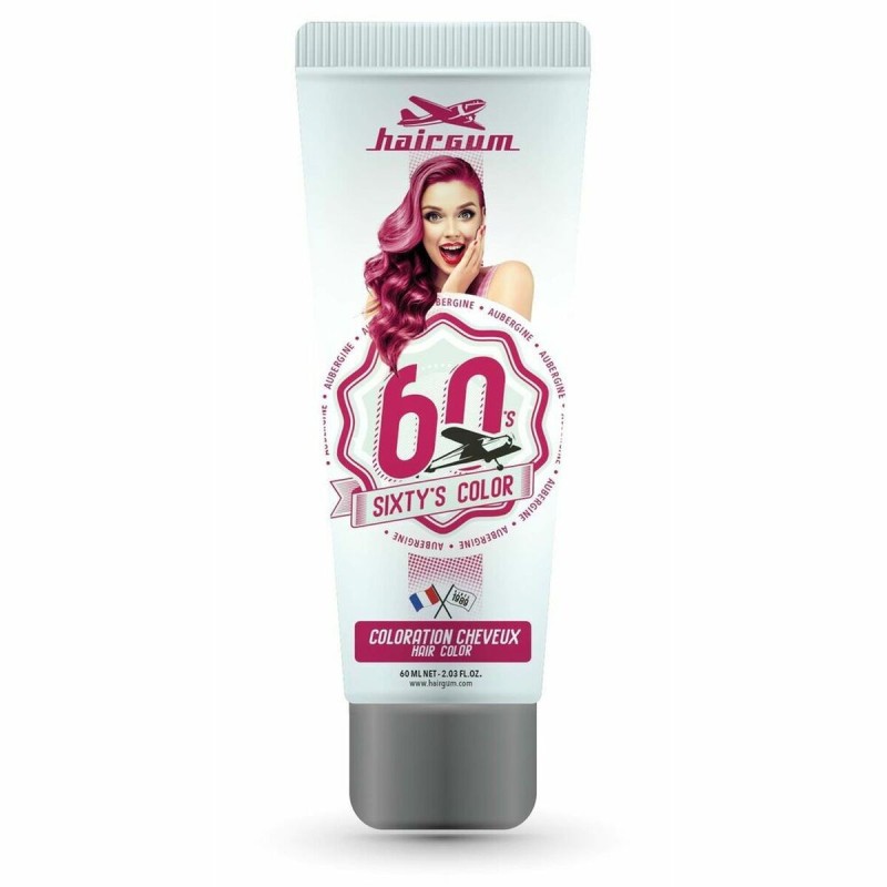 Coloration Semi-permanente Hairgum Sixty's Color Aubergine (60 ml)