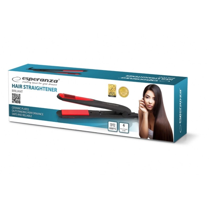 Lisseur à cheveux Esperanza EBP004 Noir Rouge 35 W