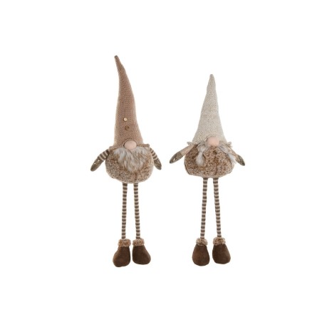 Décorations de Noël Home ESPRIT Marron Beige Gnome 30 x 18 x 65 cm (2 Unités)