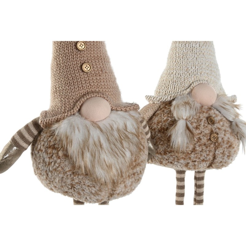 Décorations de Noël Home ESPRIT Marron Beige Gnome 30 x 18 x 65 cm (2 Unités)