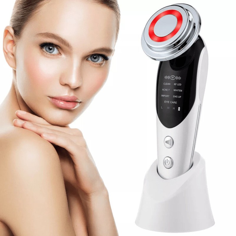 Masseur Facial avec Radiofréquence, Photothérapie et Électrostimulation Drakefor QLINIQ A Blanc 3 Pièces