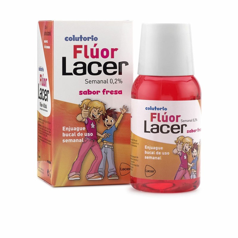 Bain de Bouche Lacer Flúor Junior Fluor Fraise 100 ml