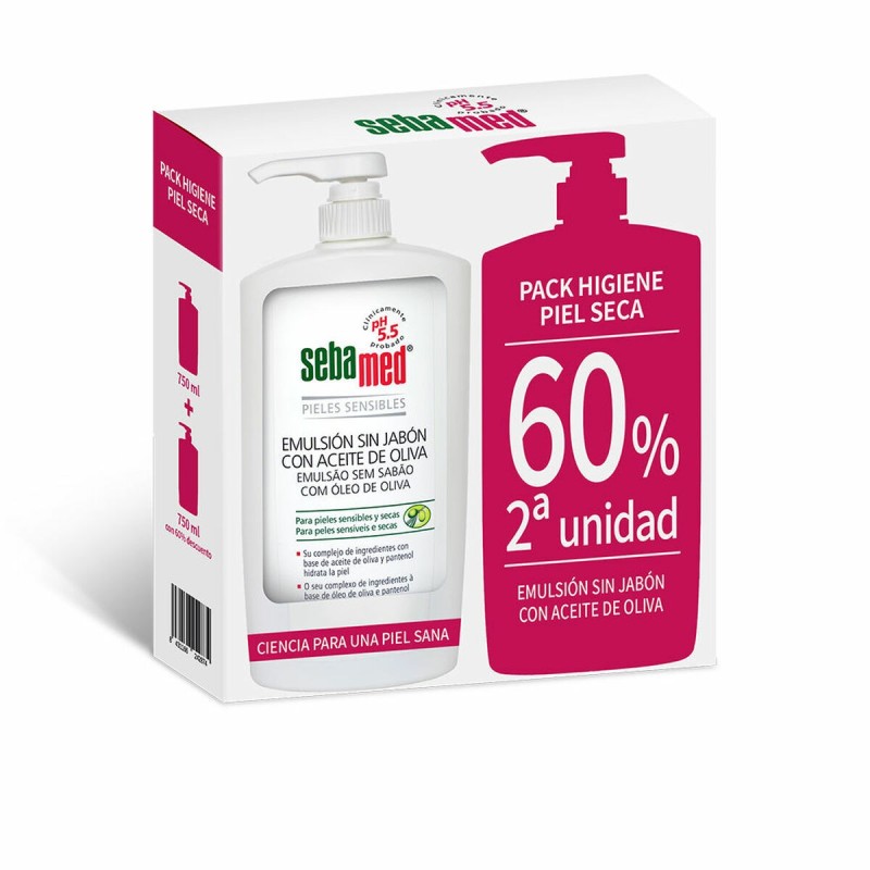 Gel Douche Sans Savon Sebamed Peau sèche Huile d'Olive 2 Unités