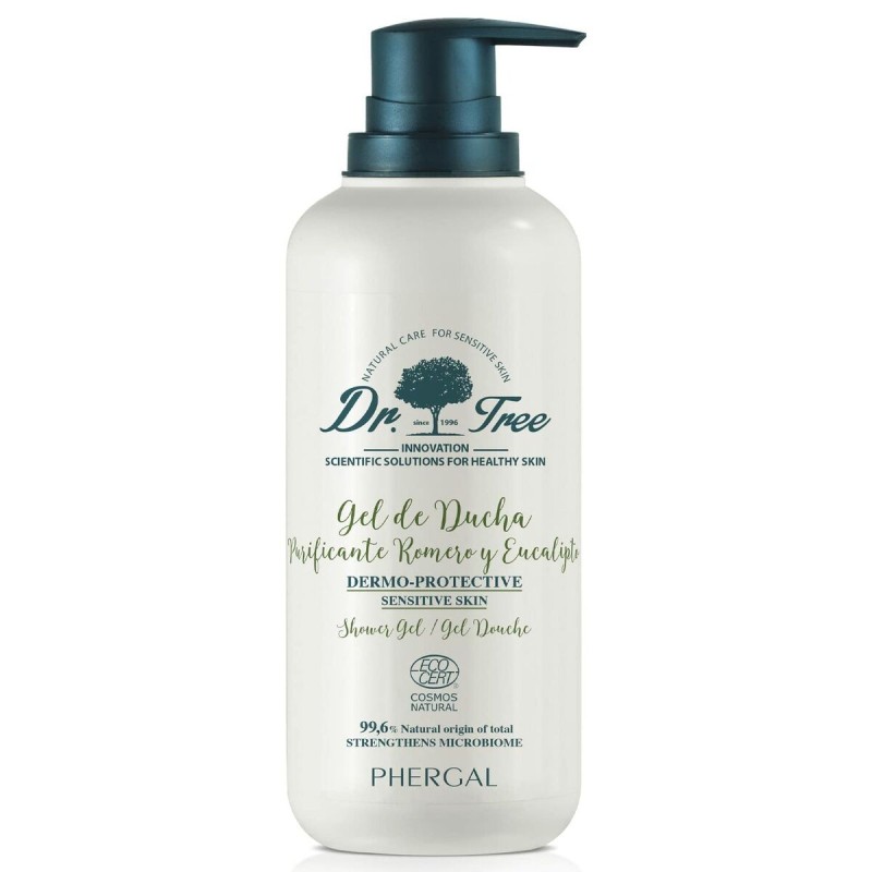 Gel de douche Dr. Tree   Peau sensible Eucalyptus Romarin Purificatrice 500 ml