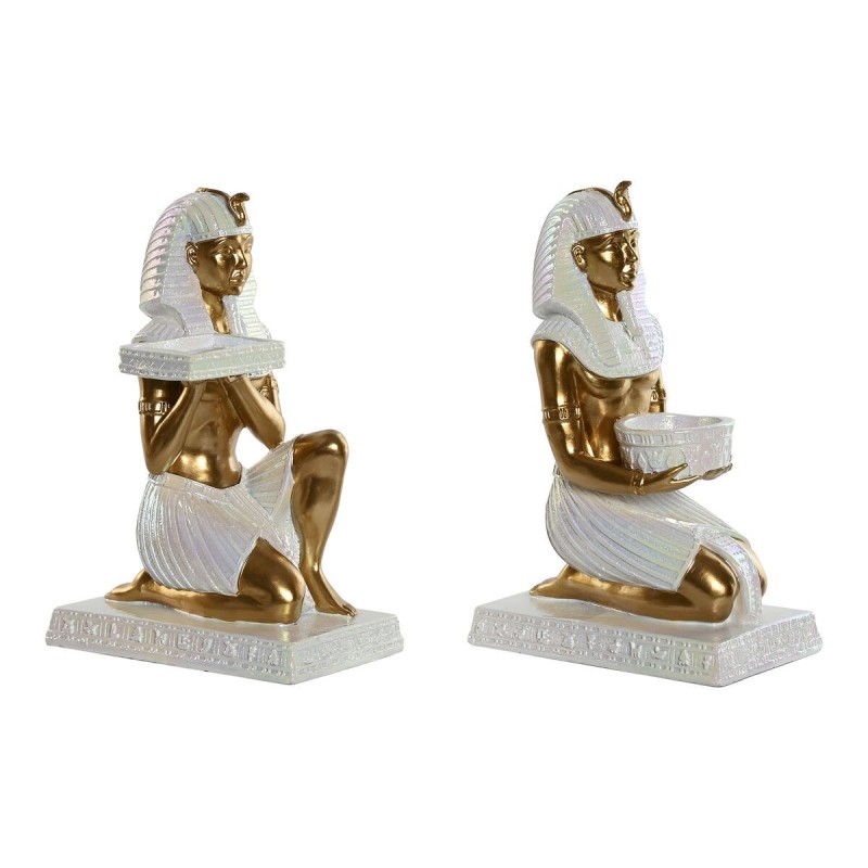 Figurine Décorative Home ESPRIT Blanc Doré Résine Oriental Égyptien 12