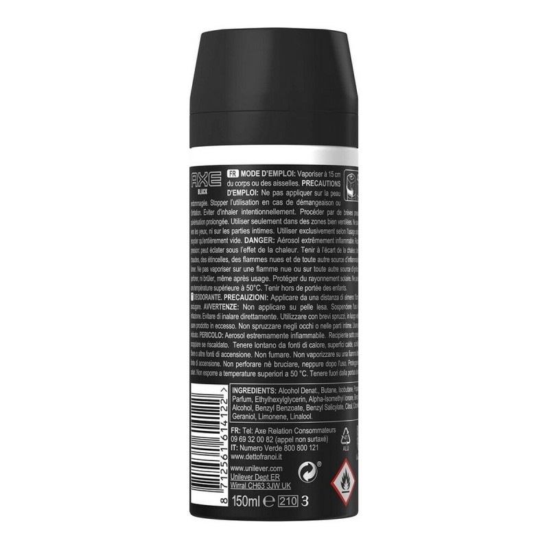 Spray déodorant Axe Black 150 ml