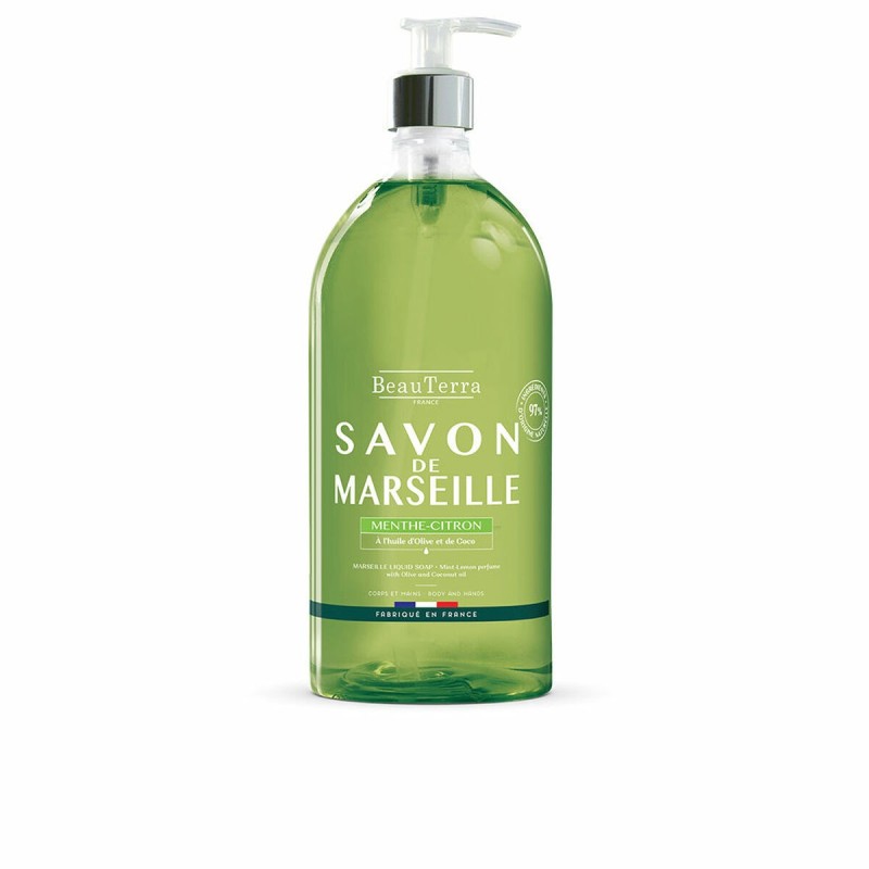 Savon liquide Beauterra Marseille Menthe Universel Citron Mains 1 L