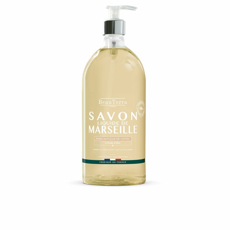 Savon liquide Beauterra Savon de Marseille Fleur de coton 1 L