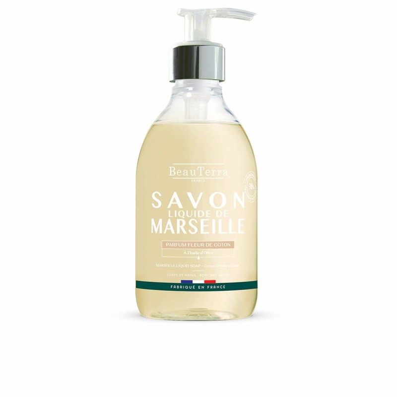 Savon liquide Beauterra Savon de Marseille Fleur de coton 300 ml