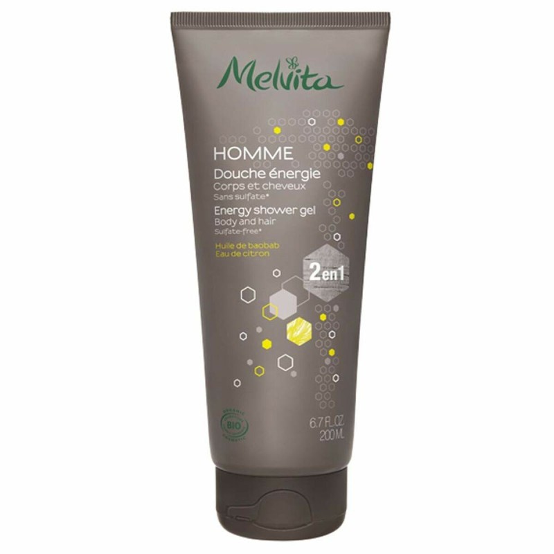 2-in-1 Gel et shampooing Melvita MELVITA HOMME 200 ml Énergisant