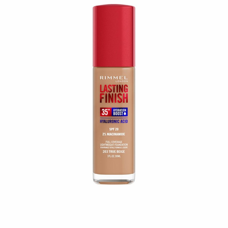 Base de Maquillage Crémeuse Rimmel London Lasting Finish Nº 203 True Beige Spf 20 30 ml