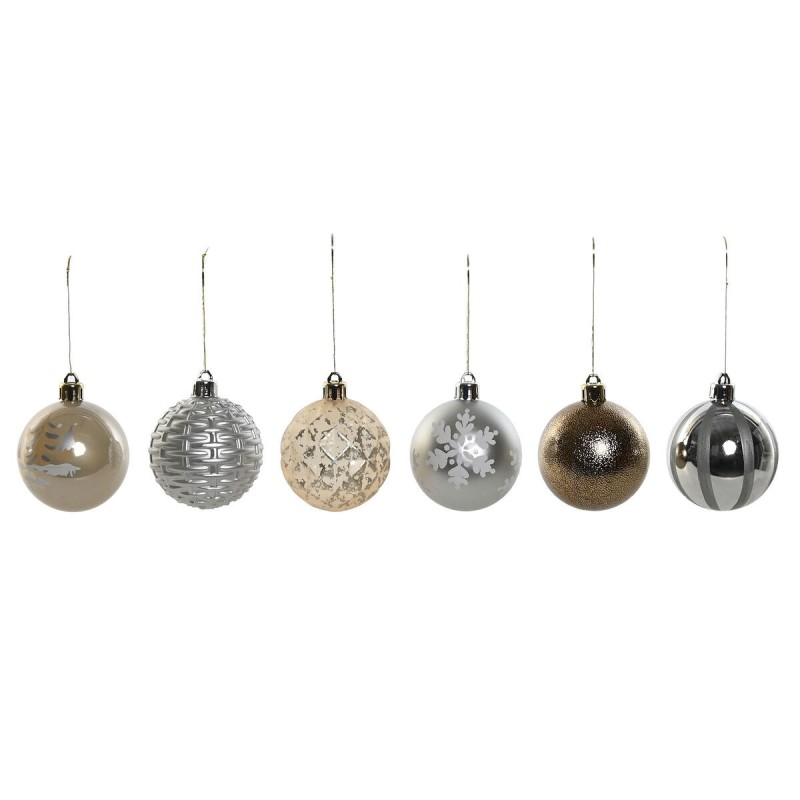 Boules de Noël Home ESPRIT Champagne Argenté Polyéthylène 16 x 16 x 31