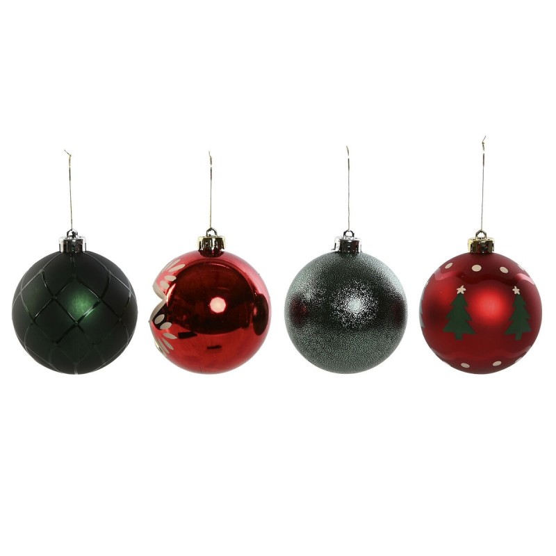 Boules de Noël Home ESPRIT Rouge Doré Polyéthylène 32