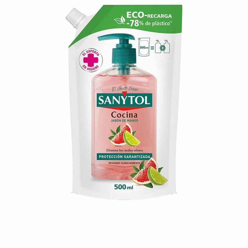 Savon pour les Mains Sanytol 500 ml Antibactérien Cuisine Recharge