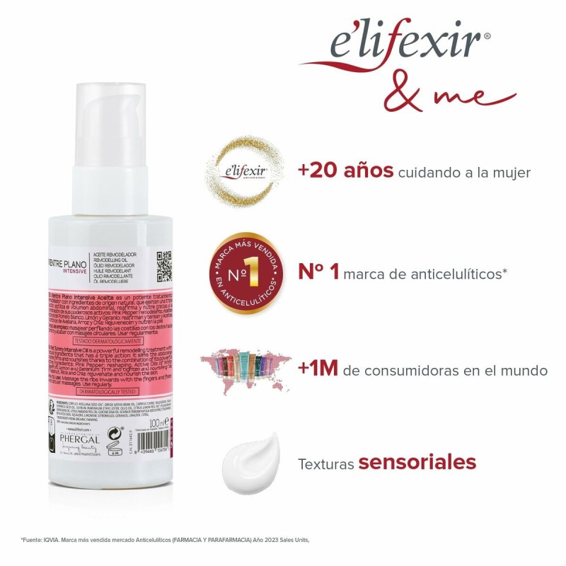 Huile corporelle remodelante Elifexir DERMO 100 ml Effet ventre plat