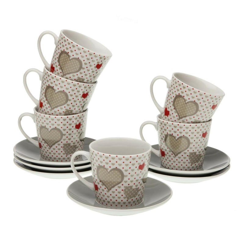 Lot de tasses avec soucoupes Versa Sweet Porcelaine 9 x 14 x 14 cm 10