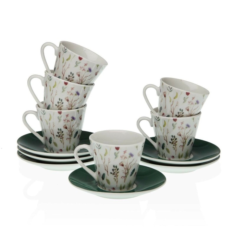 Lot de tasses avec soucoupes Versa Sansa Porcelaine 5