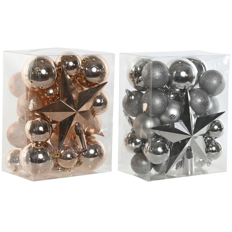 Boules de Noël Home ESPRIT Doré PVC 20 x 13 x 26 cm (2 Unités)