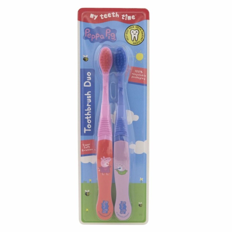 Brosse à Dents pour Enfants Peppa Pig Rose Bleu (2 Unités)