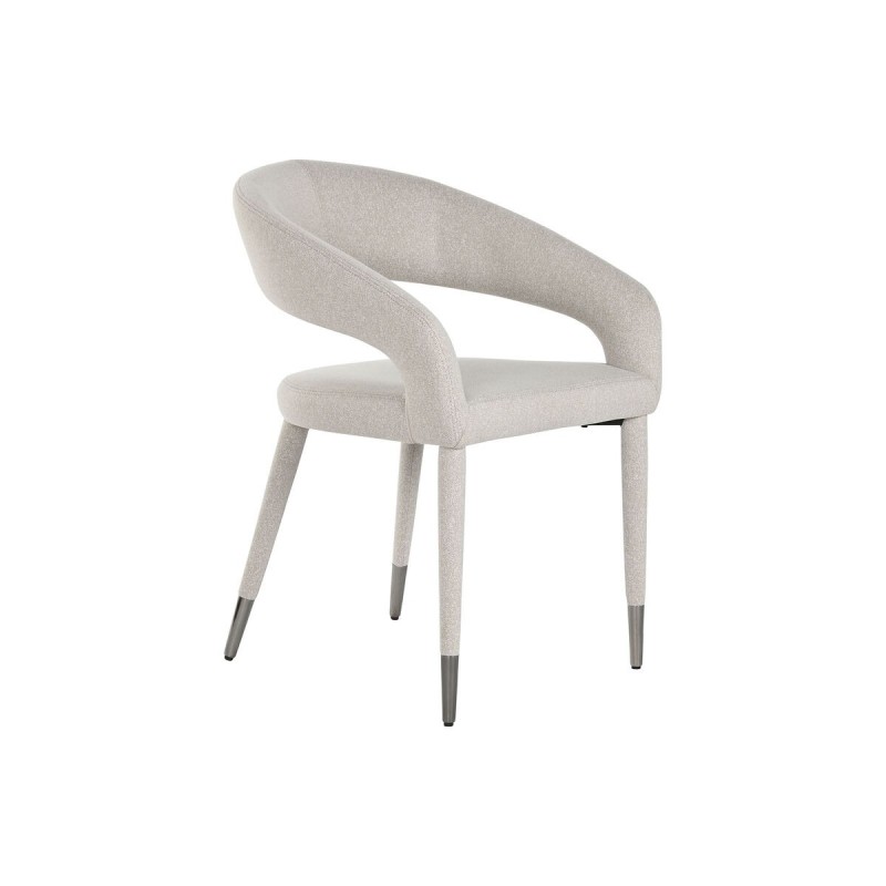 Chaise de Salle à Manger Home ESPRIT Beige Polyester Métal 57