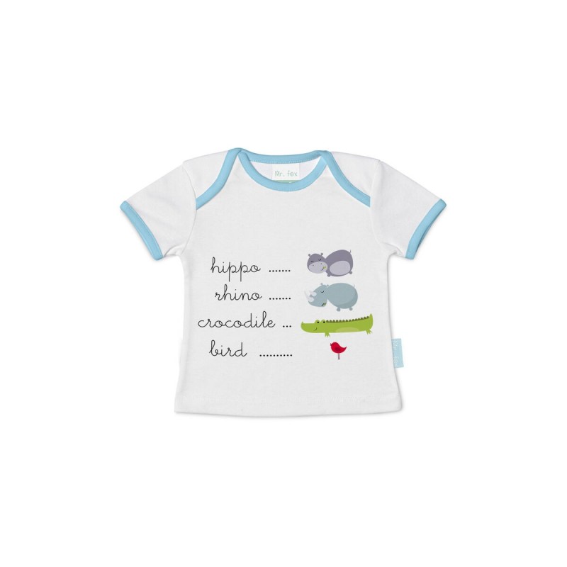 T shirt à manches courtes Enfant HappyFriday Mr Fox Hippo Multicouleur 12-18 Mois