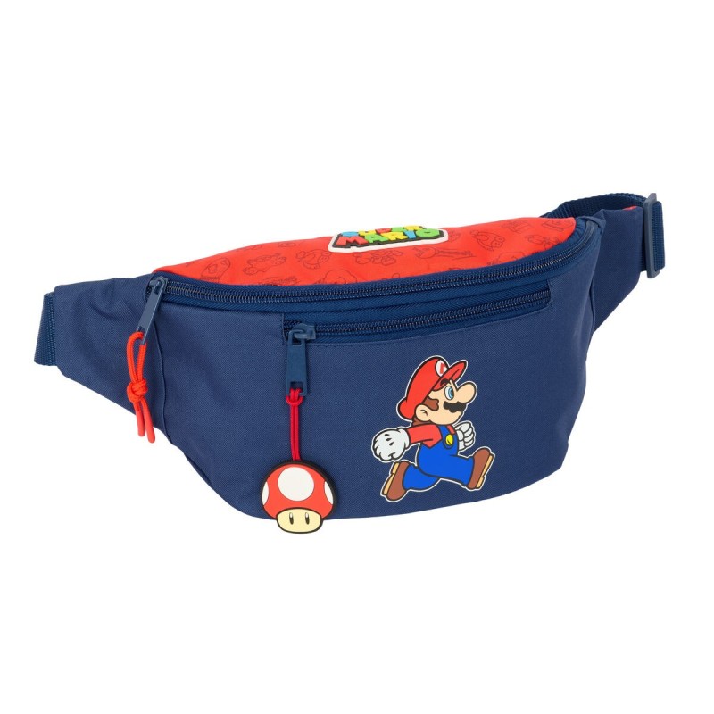 Sac banane Super Mario Trick Rouge Bleu foncé 23 x 12 x 9 cm