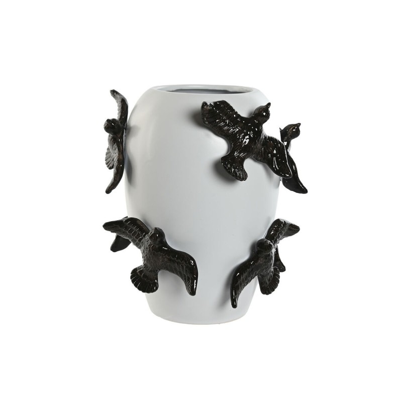 Vase Home ESPRIT Blanc Noir Grès Moderne 27 X 27 X 29