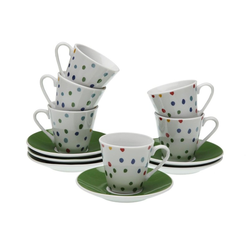 Lot de tasses avec soucoupes Versa Dotty Porcelaine