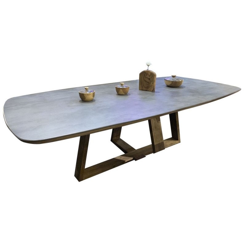 Table de Salle à Manger Home ESPRIT Céramique bois de teck 240 X 120 X 78 cm