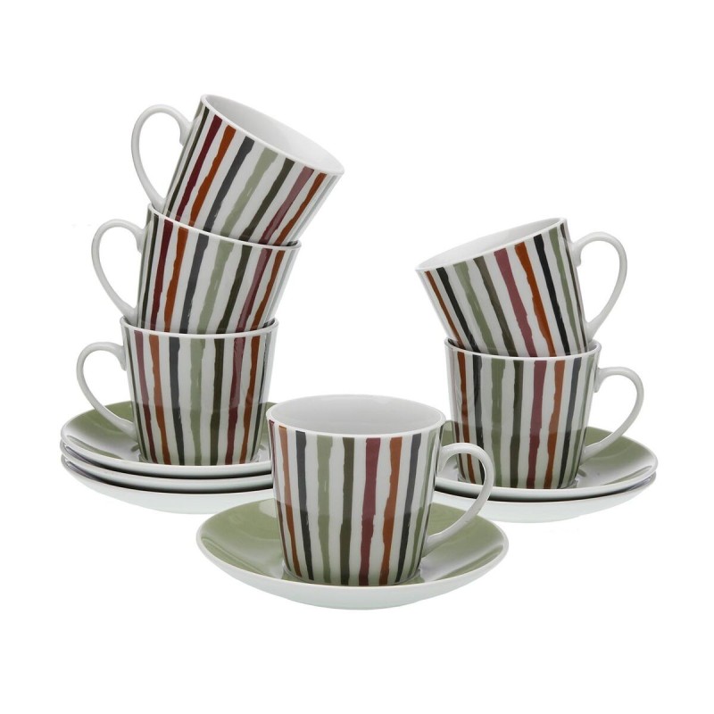 Lot de tasses avec soucoupes Versa Ligne Porcelaine